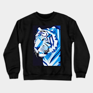 Minimalistic Blue Tiger Crewneck Sweatshirt